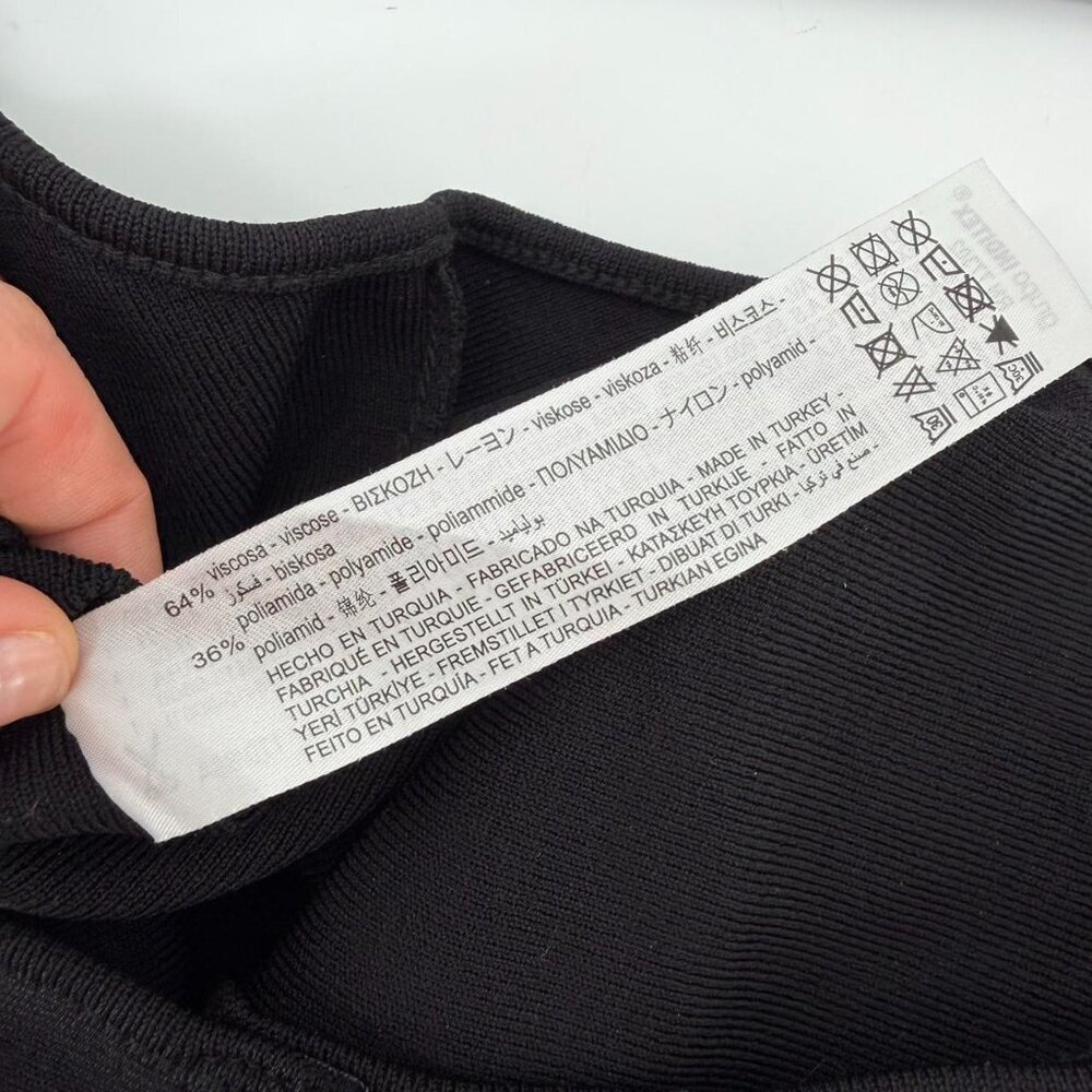 Zara Asymmetrical Black Bodysuit - Picture 7 of 8